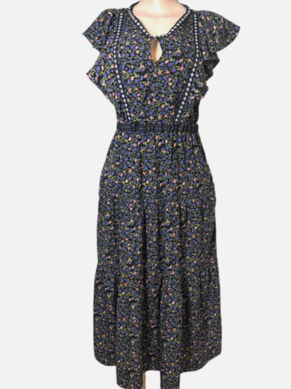 Melloday Floral Women’s Tiered Maxi Dress Size M
